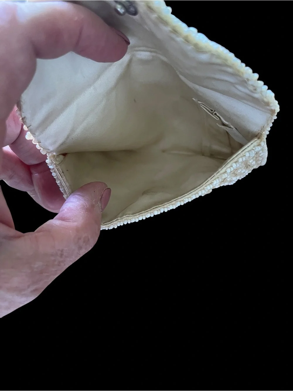 Cartier Ivory Beaded Floral Clutch